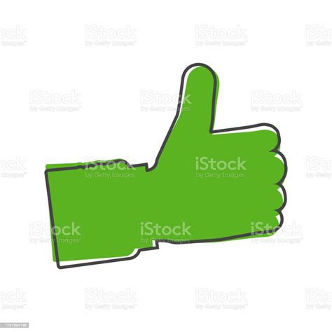 Hand Thumb Up Icon Flat Vector Illustration Thumb Up Cartoon Style On