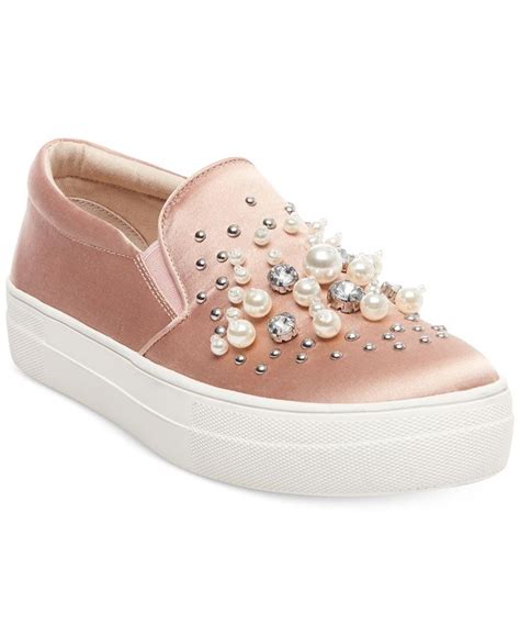 Steve Madden Womens Glamour Pearl Embellished Sneakers And Reviews
