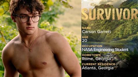Carson Garrett Cbs Survivor Cast Bio Intro Youtube
