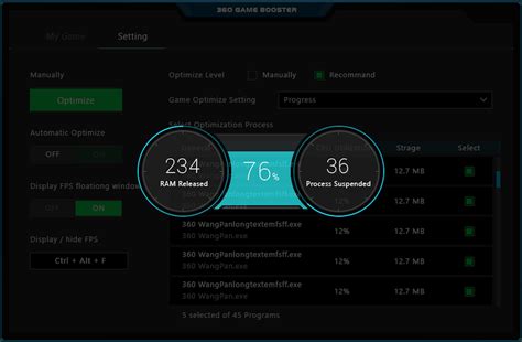 360 Game Booster optimizes your PC for the best gaming experience