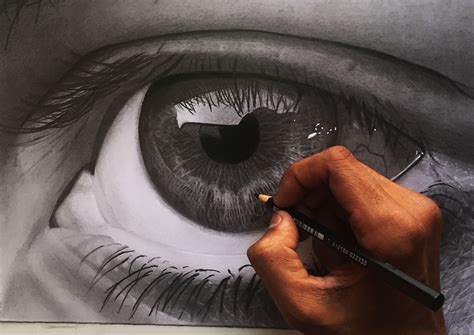 Realistic Drawings Eye Drawing A Realistic Eye With Charcoal