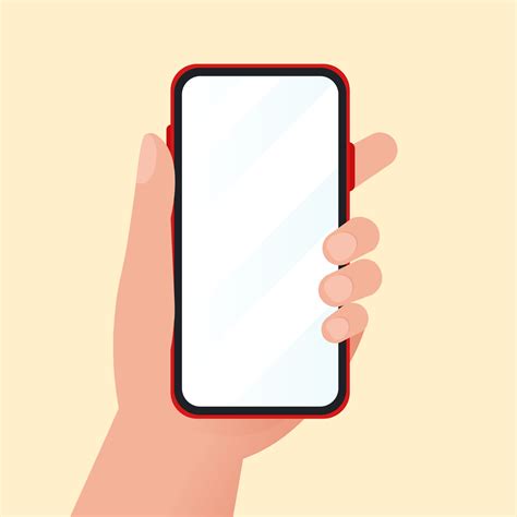 Hand Holding Mobile Phone Flat Design Mockup Vector Isolated