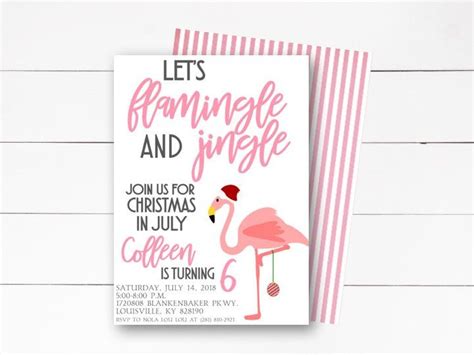 Christmas in july party invitation, christmas in july pool party invitation, flamingle invitation, pool party invite, diy or printed. Christmas in July Birthday Invitation, Flamingo Invitation ...