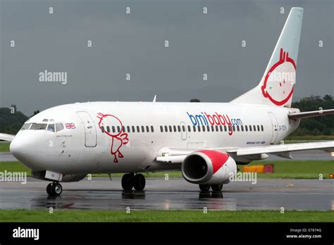 Bmi Baby Boeing 737 300 Vacates Runway 23r At Manchester Airport Stock