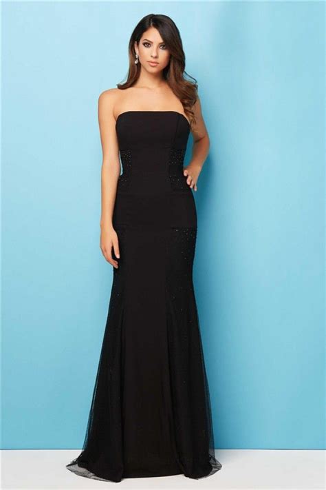 Black Bridesmaid Dresses Strapless Prom Dresses Black Strapless Dress