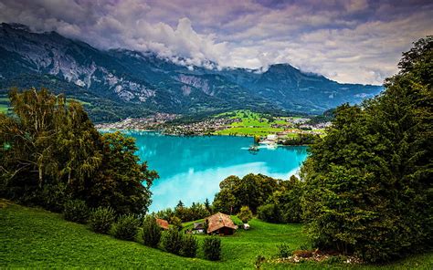 Brienz Lake Summer Mountains Alps Switzerland Beautiful Nature