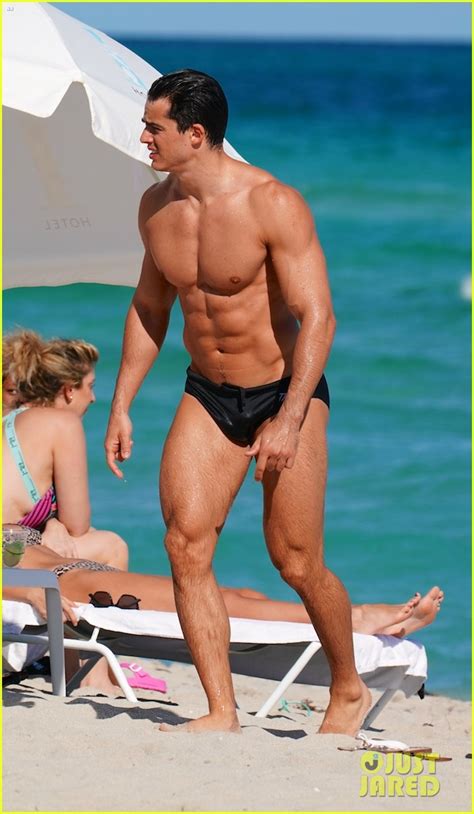 Hot Model Pietro Boselli Hits The Beach In A Speedo In Miami Photo