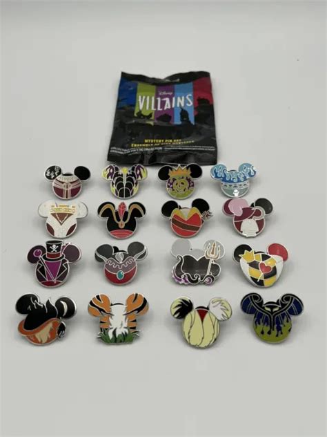 Mickey Mouse Icon Disney Villains Mystery Pin Complete Set Limited