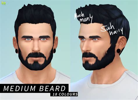 My Sims 4 Blog Medium Beard Darker Jaw Stubble 18 Colours By Lumialover Sims