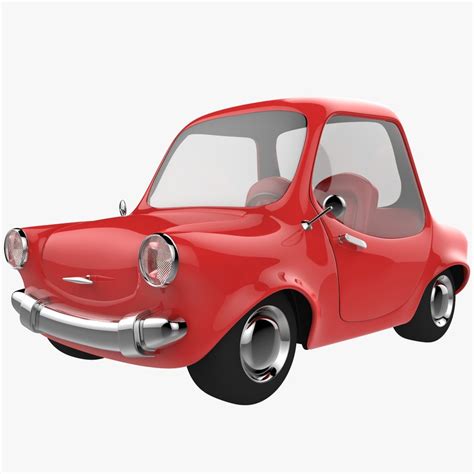 Red Cartoon Car 3d Turbosquid 1342147