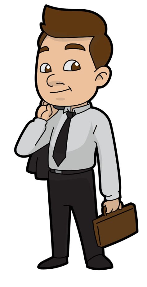Filecartoon Businessman Ready For Worksvg Wikimedia Commons