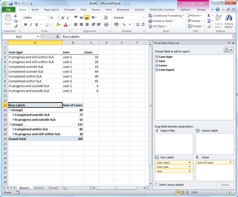 Excel Group And Sum Fields In A Pivot Table Stack Overflow