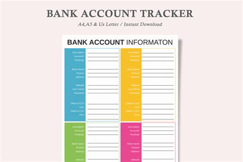 Bank Account Tracker Graphic By Watercolortheme · Creative Fabrica