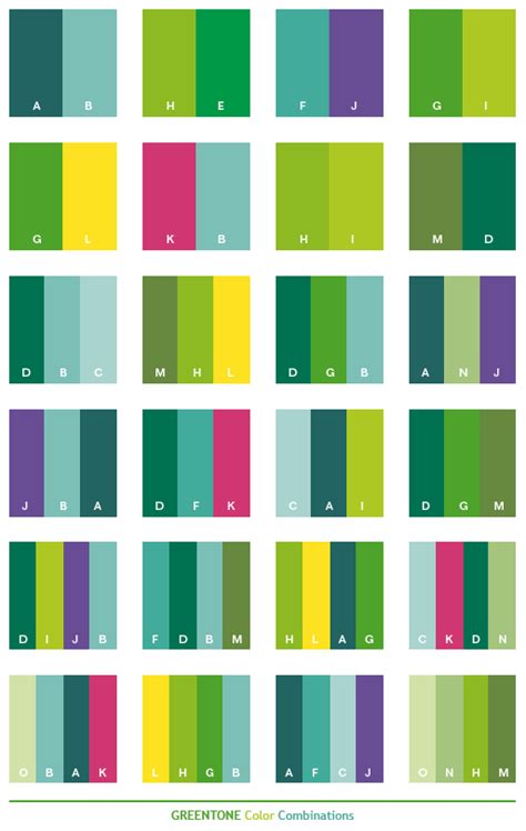 The Color Scheme For Different Shades Of Green