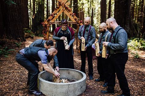 nordic ceremony and camping wedding as seen on offbeatbride asatru wedding heathen wedding