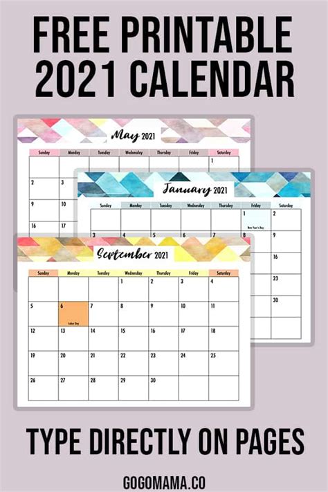 Calendar 2021 calendar 2022 monthly calendar pdf calendar add events calendar creator adv. 13 Cute Free Printable Calendars For 2021 You'll Love ...