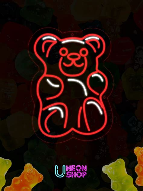 Teddy Bear Neon Sign Cartoon Neon Sign Neon Sign For Kids Etsy