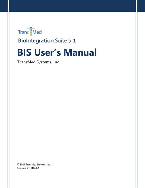 Bis User`s Manual Manualzz