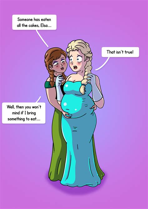 Elsa And Anna Weight Gain Part 1 5 Commission By Xmasterdavid On Deviantart