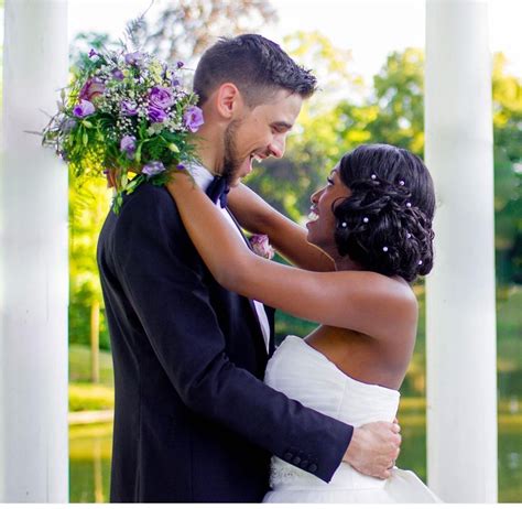 Beautiful Interracial Couple Radiating Happiness On Their Wedding Day Love Wmbw Bwwm Swirl