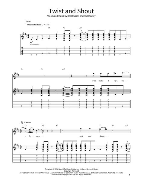 Twist And Shout Sheet Music The Beatles School Of Rock Guitar Tab
