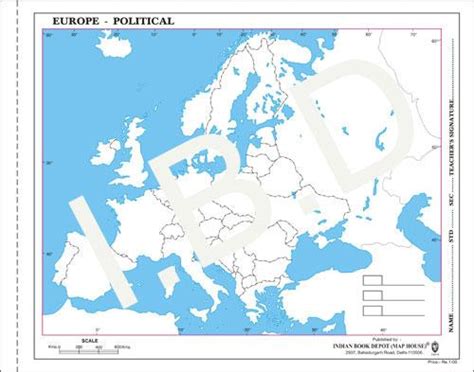 Big Size Practice Map Of Europe Political Pack Of 100 Maps Outline