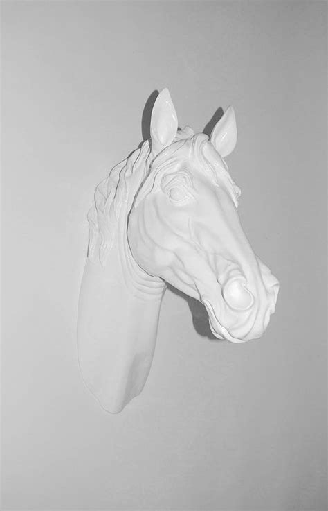 White Faux Taxidermy Xl Faux Horse Head Equine Art The Etsy White