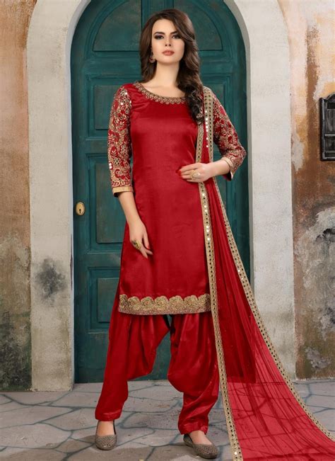 Buy Semi Patiala Salwar Suit For Festival Online Salwar Kameez