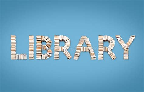 Library Word Alphabet Picture Frame Freehand Pencil Sketch Stock