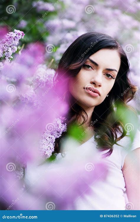 Portrait Of A Beautiful Woman Close Up Stock Photo Image Of Cute