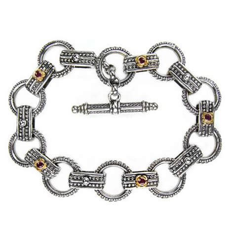 Gerochristo Solid Gold And Sterling Silver Byzantine Filigree Link
