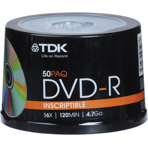 Tdk Dvd R 47gb 16x Recordable Disc 48518 Bandh Photo Video