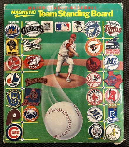 Vintage Mlb Baseball Magnet Team Logo Standings Board 27 Magnets