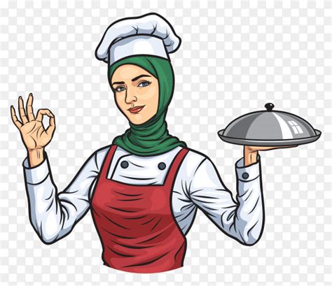 Muslim Female Chef With Hijab Vector Png Similar Png