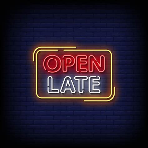 Premium Vector Open Late Neon Signs Style Text Vector