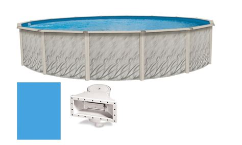 24 Foot X 52 Inch Round Meadows Above Ground Steel Wall Swimming Pool