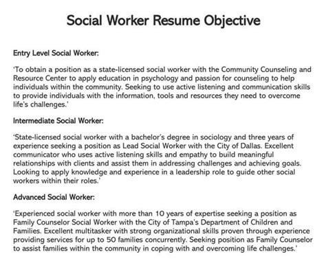 Sample Social Work Resume Examples