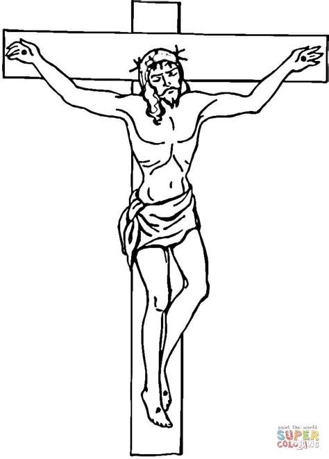 Jesus On The Cross Super Coloring Cross Coloring Page Jesus On The