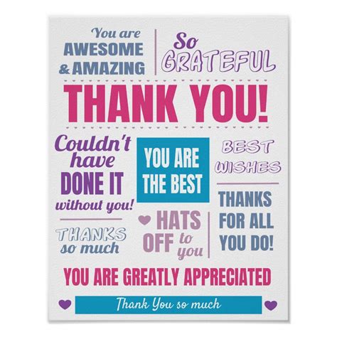 Thank You Appreciation Poster Zazzle Appreciation Posters
