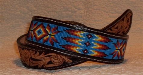Custom Made Leather Belts With Beaded Insert Etsy Beaded Belts