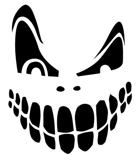 Top Printable Scary Face Pumpkin Carving Pattern Design Stencils