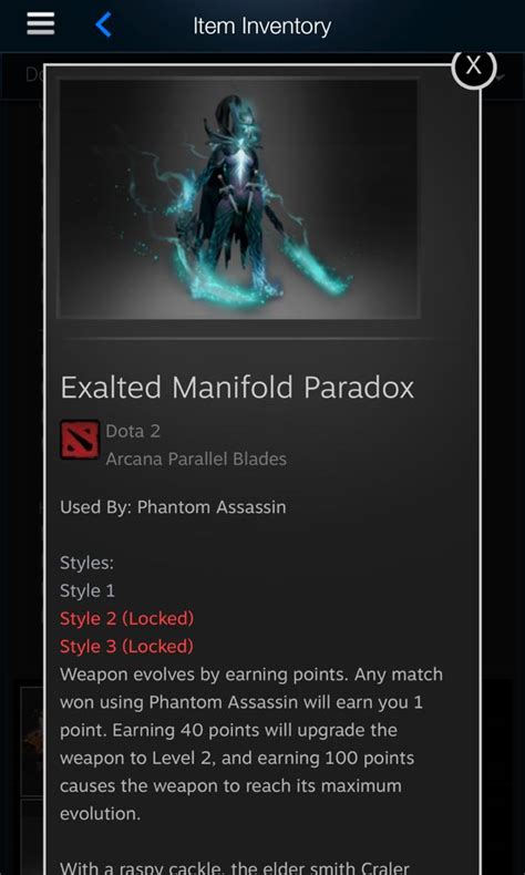 Pa Dota 2 Arcana Exalted Manifold Paradox Video Gaming Gaming