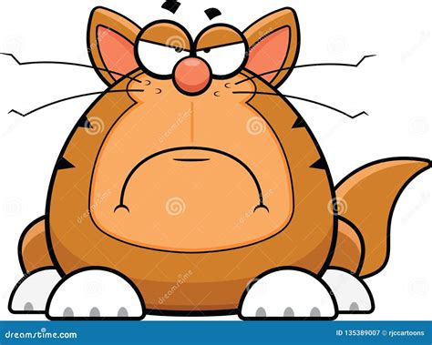 Cartoon Funny Cat Grumpy Stock Vector Illustration Of Frowning 135389007