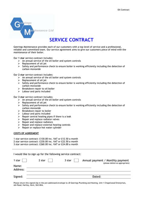 Service Contract Template Download Free Documents For Pdf Word And Excel