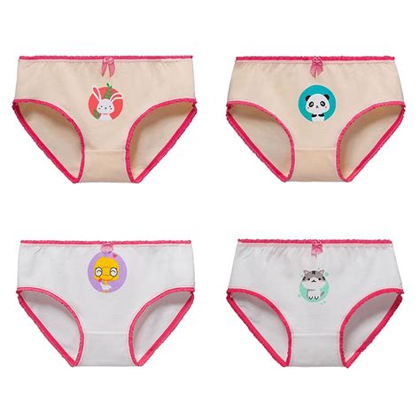 300pcs Lot New Panties Women Cotton Cartoon Panda Rabbit Panties Briefs Young Girls Lace Panty