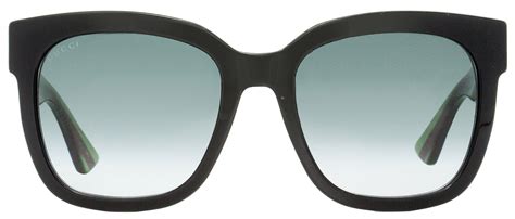 gucci square sunglasses gg0034sn 002 black green red 54mm 0034