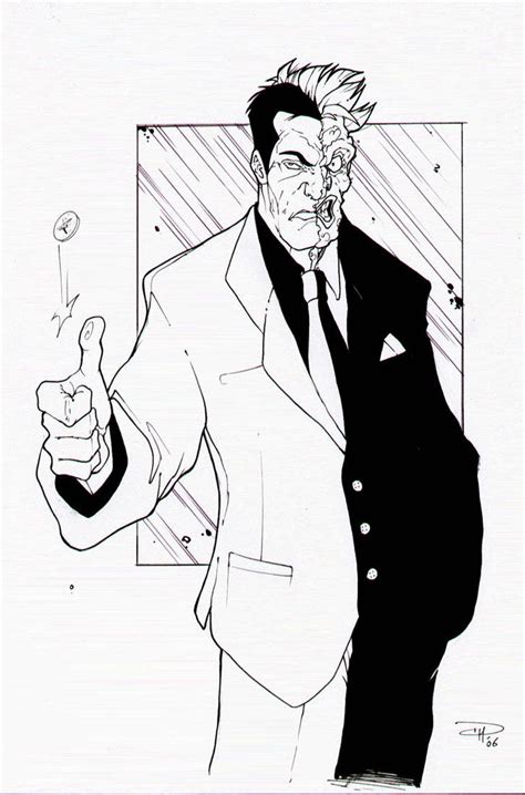 Batman Two Face Coloring Pages Coloring Home