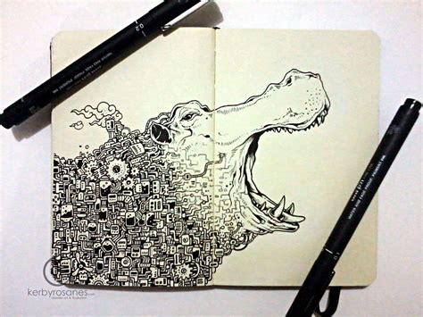 New Incredibly Detailed Pen Doodles By Kerby Rosanes Bored Panda