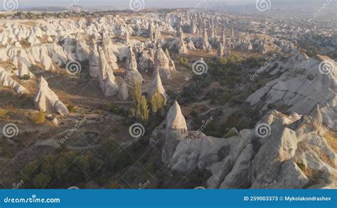 Turkey Cappadocia Aerial View Of Goreme Park Stock Video Video Of