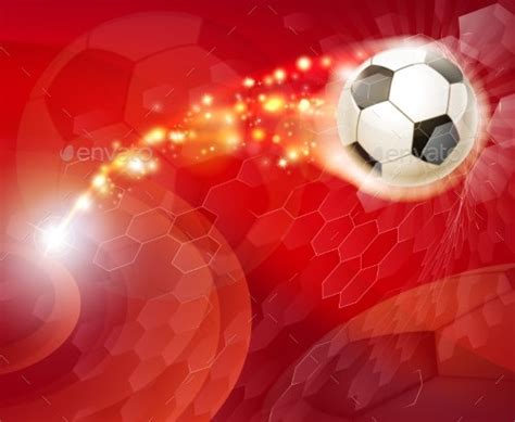 Soccer Football Ball Abstract Red Background Vectors Graphicriver